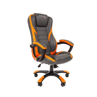 Game 22 Chairman Кресло геймерское экокожа, серый / оранжевый Game 22