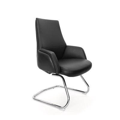 AR-C107-V Кресло для посетителей кожа+экокожа, чёрный AR-C107-V - фото 14119