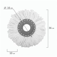Насадка МОП круглая для швабры из набора для уборки 601488, крепление липучка, микрофибра, d - 16 см, LAIMA, 601488