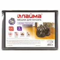 Мешки для мусора 160 л черные в пачке 5 шт. особо прочные 609391