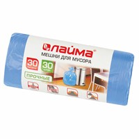 Мешки для мусора 30 л синие в рулоне 30 шт 601378