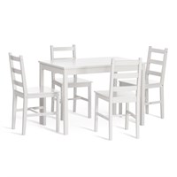 Обеденный комплект Хадсон 2 (стол + 4 стула)/ Hudson 2 Dining Set дерево гевея/мдф, стол:105х65х73см, стул: 41х46х85,5см, butter white 19238