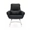 AR-C107L-V Кресло для посетителей кожа+экокожа, чёрный AR-C107L-V