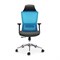 SK-2128A Кресло для руководителя экокожа+сетка, голубой SK-2128A