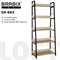 Стеллаж на металлокаркасе BRABIX "LOFT SH-003", 600х350х1500 мм, 5 полок, цвет дуб натуральный 641236